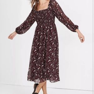 Madewell Georgette smocked midi dress in paisley